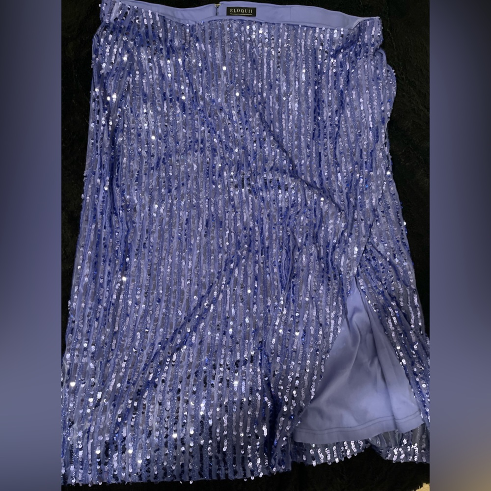 Eloquii Purple Sequin Skirt